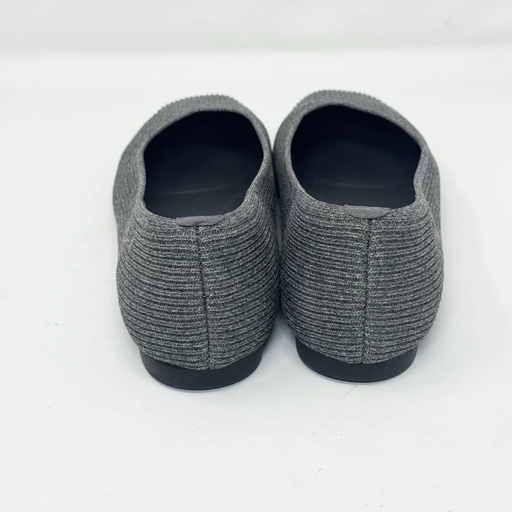 VIVAIA Margot 2.0 Square Toe V-Cut Blue Ribbed Knit Ballet Flats 42EU - 10.5US